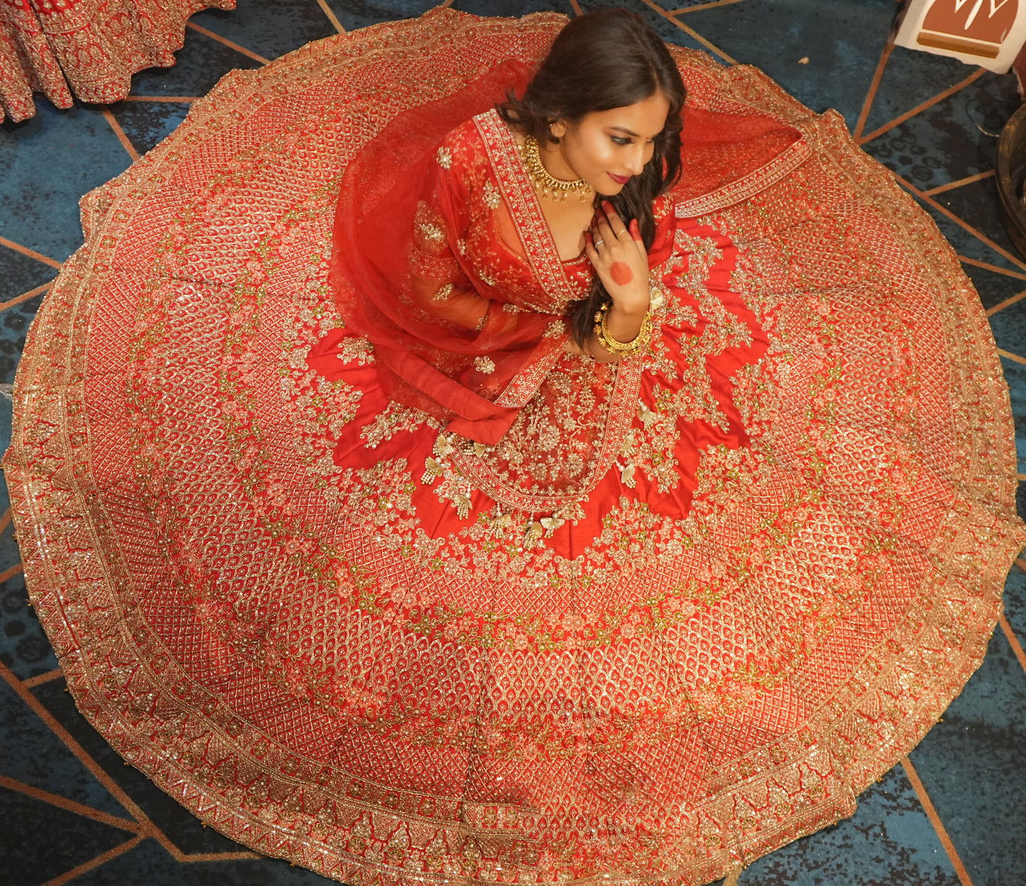 HEAVY SILK LEHENGA WITH PEARL BEADING