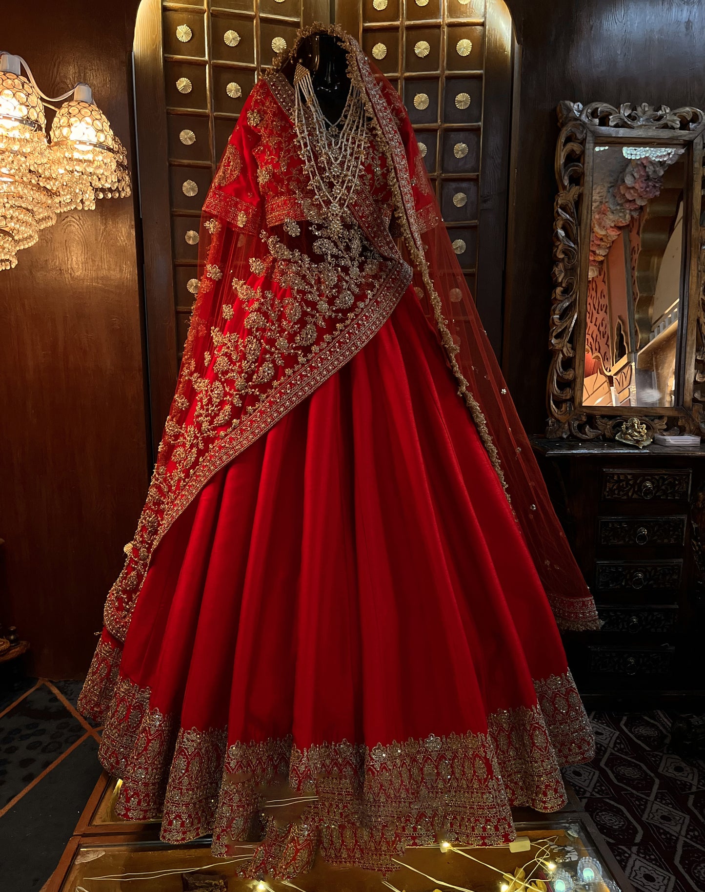 PAISLEY BEADED PURE SILK LEHENGA