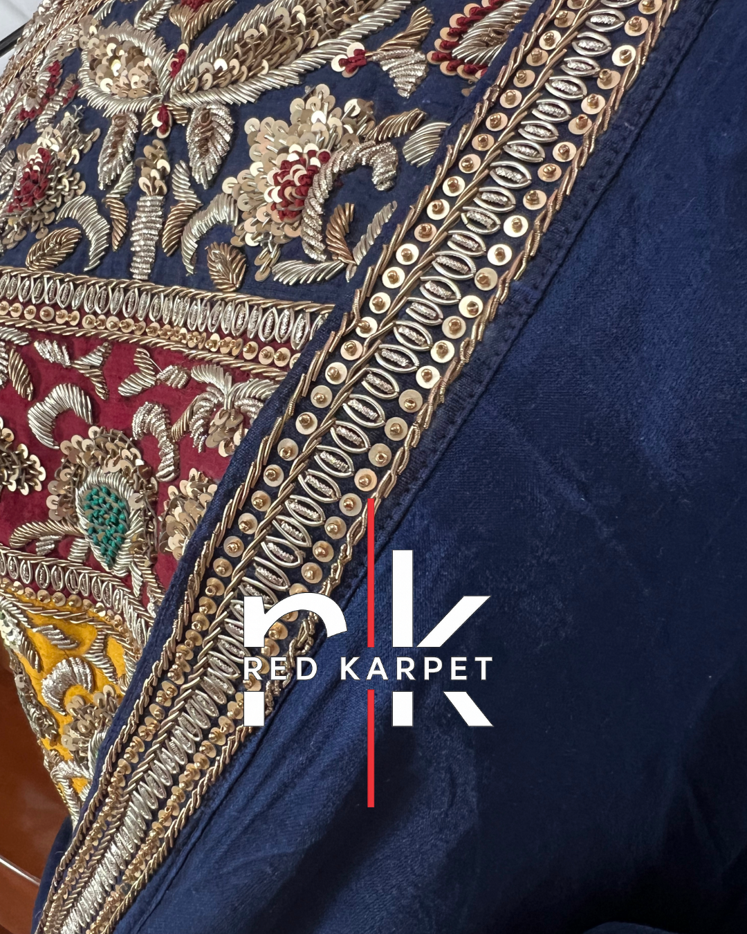 HAND CRAFTED MODERN ZARDOZI & TILLA EMBROIDERD MULTI COLOR BLOUSE & SARI