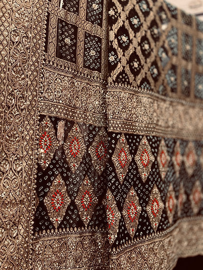 BLACK BANARASI SILK ZARDOZI DUPATTA