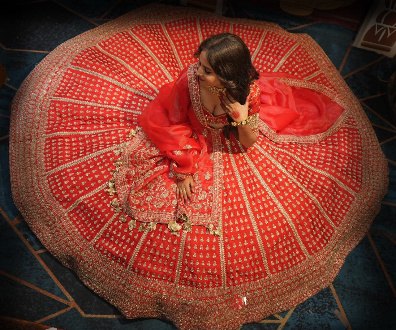 PAISLEY FULL BUTTI LINE SILK LEHENGA