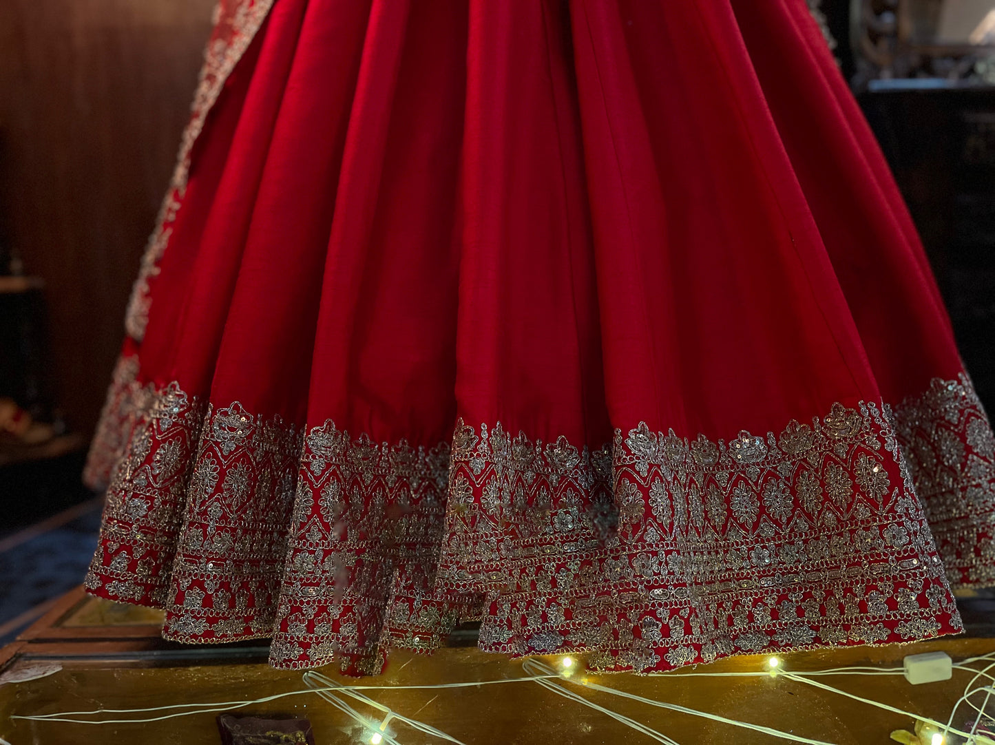 PAISLEY BEADED PURE SILK LEHENGA
