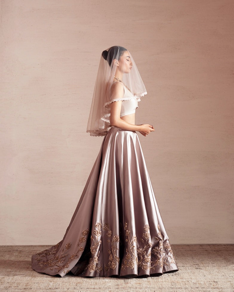 SPRING LILAC SILK LEHENGA